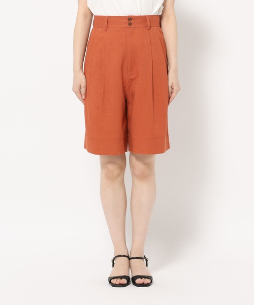 mysty woman(ミスティウーマン)の「タックハーフパンツ 666536(その他パンツ・レディース・ダークオレンジ/ブラック/ベージュ・SMALL/MEDIUM)」の15枚目の写真