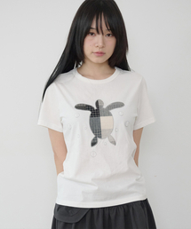 タートルロゴスリムフィットTシャツ[ホワイト]