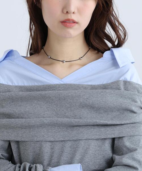 FREE'S MART（フリーズマート）の「ハートネックレス（ネックレス・レディース・ブラック・ﾌﾘ-）」の2枚目の写真