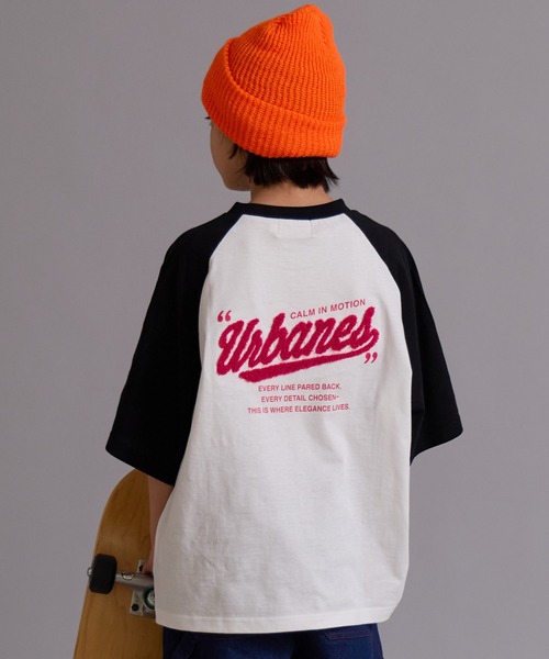 PAIRMANON STREET(ペアマノンストリート)の「【90-160cm】【綿100%】吸水速乾 ラグランサガラ半袖T【PAIRMANON STREET】(Tシャツ/カットソー・キッズ・オフホワイト/グリーン/ベージュ/ネイビー・100/110/120/130/140/150/160/90)」の2枚目の写真