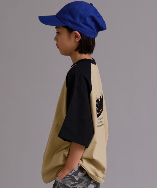 PAIRMANON STREET(ペアマノンストリート)の「【90-160cm】【綿100%】吸水速乾 ラグランサガラ半袖T【PAIRMANON STREET】(Tシャツ/カットソー・キッズ・オフホワイト/グリーン/ベージュ/ネイビー・100/110/120/130/140/150/160/90)」の17枚目の写真