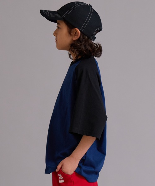 PAIRMANON STREET(ペアマノンストリート)の「【90-160cm】【綿100%】吸水速乾 ラグランサガラ半袖T【PAIRMANON STREET】(Tシャツ/カットソー・キッズ・オフホワイト/グリーン/ベージュ/ネイビー・100/110/120/130/140/150/160/90)」の11枚目の写真