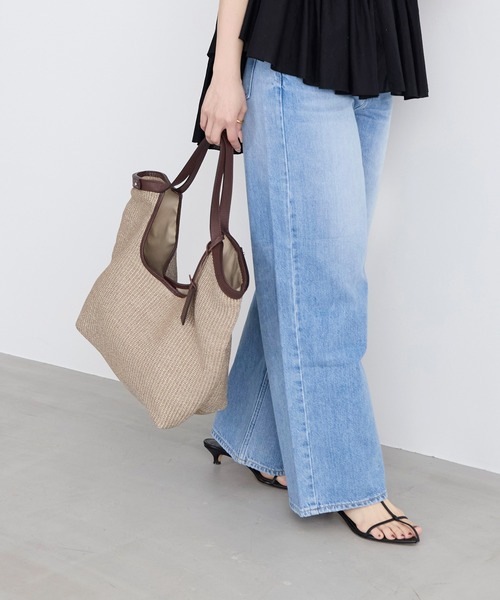 marco masi（マルコマージ）の「【MARCO MASI】ラフィア風ハンドバッグ（ハンドバッグ・レディース・グレイッシュベージュ・FREE）」の8枚目の写真