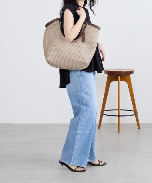 marco masi（マルコマージ）の「【MARCO MASI】ラフィア風ハンドバッグ（ハンドバッグ・レディース・グレイッシュベージュ・FREE）」の9枚目の写真