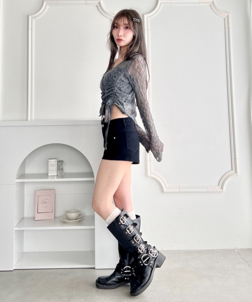 Loueme(ルエム)の「ドロストリボンレースカーディガン(Tシャツ/カットソー・レディース・ホワイト/グレー/ブラック・FREE)」の21枚目の写真