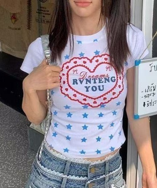 Achic(アシック)の「ハートロゴプリント半袖Tシャツ(Tシャツ/カットソー・レディース・ホワイト/イエロー・M)」の10枚目の写真