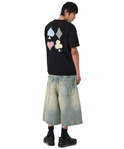 OY(オーワイ)の「『OY/オーワイ』CHECK TRUMP PATCH TEE /チェックトランプパッチTシャツ(Tシャツ/カットソー・メンズ・ブラック/ホワイト・L/M)」の6枚目の写真