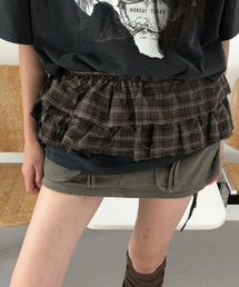 DEVICE（デバイス）の「チェック フリル ヘム 巻きスカート（スカート）」