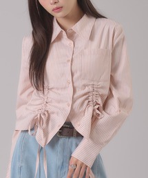 ドロストリボンシャツ