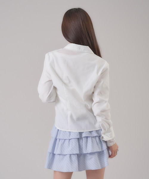 apres jour mignon（アプレジュールミニョン）の「ドロストリボンシャツ（シャツ/ブラウス・レディース・ブルー系その他/ブルー/オフホワイト/グレー/ピンク系その他・X-LARGE/フリー）」の11枚目の写真