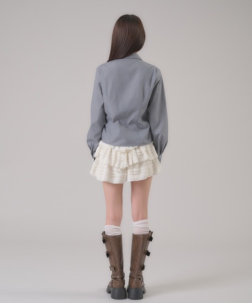 apres jour mignon（アプレジュールミニョン）の「ドロストリボンシャツ（シャツ/ブラウス・レディース・ブルー系その他/ブルー/オフホワイト/グレー/ピンク系その他・X-LARGE/フリー）」の19枚目の写真