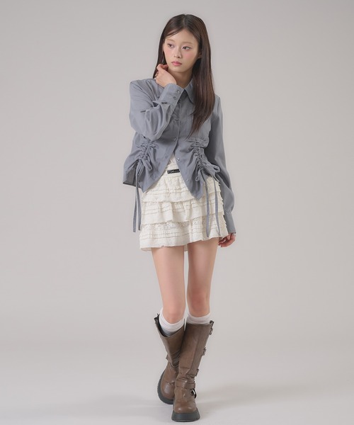 apres jour mignon（アプレジュールミニョン）の「ドロストリボンシャツ（シャツ/ブラウス・レディース・ブルー系その他/ブルー/オフホワイト/グレー/ピンク系その他・X-LARGE/フリー）」の20枚目の写真