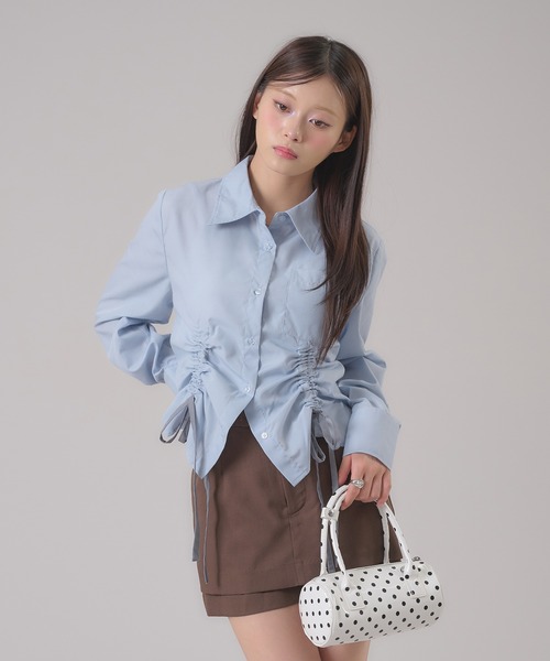 apres jour mignon（アプレジュールミニョン）の「ドロストリボンシャツ（シャツ/ブラウス・レディース・ブルー系その他/ブルー/オフホワイト/グレー/ピンク系その他・X-LARGE/フリー）」の22枚目の写真