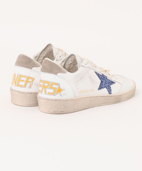 GOLDEN GOOSE(ゴールデングース)の「レディース Ball Star ナッパレザー ホワイトスター&グリッターヒールタブ(スニーカー・レディース・ホワイト×ブルー・35/37/40/39)」の5枚目の写真