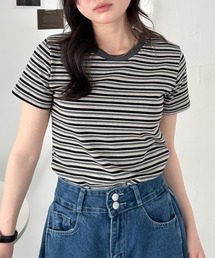 マルチボーダーシンプルTシャツ