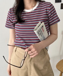 マルチボーダーシンプルTシャツ