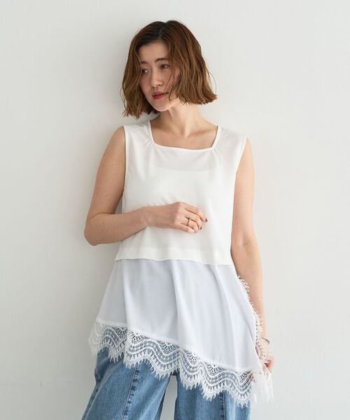 YECCA VECCA(イェッカヴェッカ)の「2wayアシメデザインノースリーブブラウス(シャツ/ブラウス・レディース・ブラック/オフホワイト・FREE)」の18枚目の写真