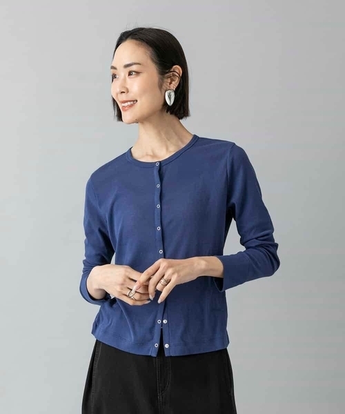 MICHEL KLEIN（ミッシェル・クラン）の「[アンサンブル対応]リングドットカーディガン（カーディガン/ボレロ・レディース・チャコールグレー/ブルー・40/38）」の3枚目の写真