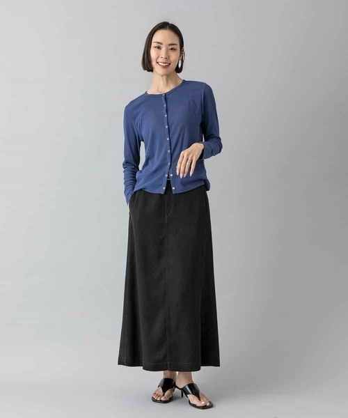 MICHEL KLEIN（ミッシェル・クラン）の「[アンサンブル対応]リングドットカーディガン（カーディガン/ボレロ・レディース・チャコールグレー/ブルー・40/38）」の5枚目の写真