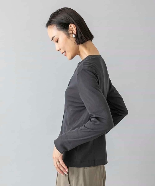 MICHEL KLEIN（ミッシェル・クラン）の「[アンサンブル対応]リングドットカーディガン（カーディガン/ボレロ・レディース・チャコールグレー/ブルー・40/38）」の15枚目の写真
