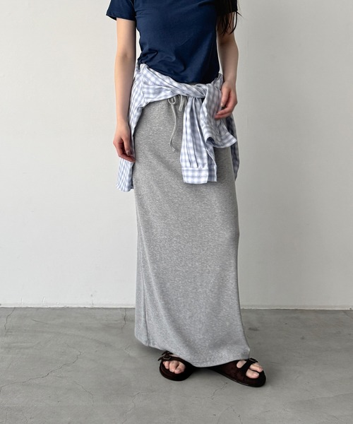 CANAL JEAN（キャナルジーン）の「SLEEK　リブロングスカート（スカート・レディース・ブラック/グレー・ONE SIZE）」の2枚目の写真