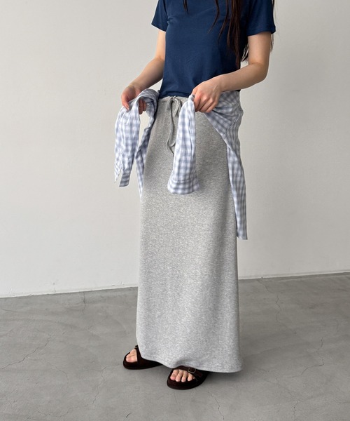 CANAL JEAN（キャナルジーン）の「SLEEK　リブロングスカート（スカート・レディース・ブラック/グレー・ONE SIZE）」の7枚目の写真
