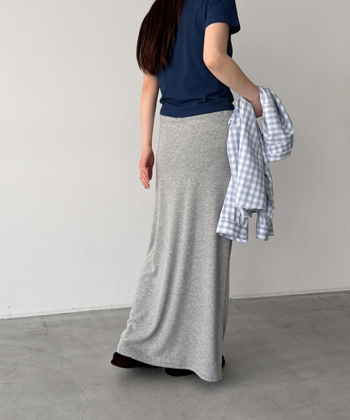 CANAL JEAN（キャナルジーン）の「SLEEK　リブロングスカート（スカート・レディース・ブラック/グレー・ONE SIZE）」の8枚目の写真