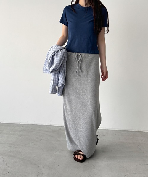 CANAL JEAN（キャナルジーン）の「SLEEK　リブロングスカート（スカート・レディース・ブラック/グレー・ONE SIZE）」の9枚目の写真