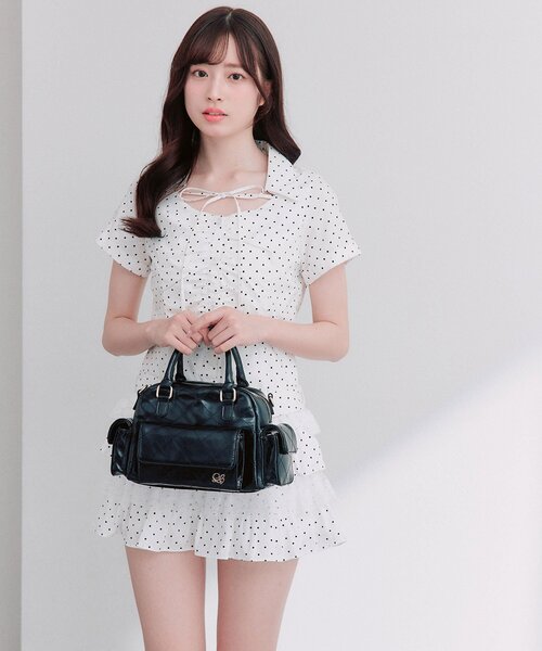 OLIVE des OLIVE(オリーブデオリーブ)の「ティアードシャツワンピ(ワンピース・レディース・ブラウン/オフホワイト/ブラック・FREE)」の18枚目の写真