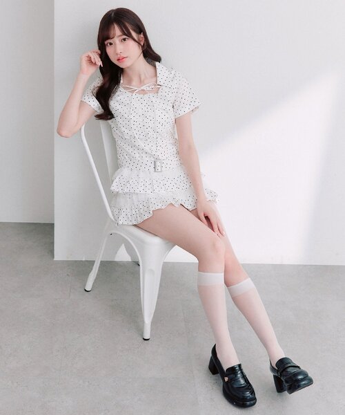 OLIVE des OLIVE(オリーブデオリーブ)の「ティアードシャツワンピ(ワンピース・レディース・ブラウン/オフホワイト/ブラック・FREE)」の8枚目の写真