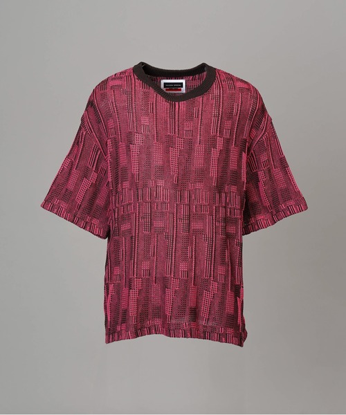 MAISON SPECIAL(メゾンスペシャル)の「《UNISEX》Geometric Jacquard Prime-Over Knit T-shirt/ジオメトリックジャガードプライムオーバーニットTシャツ【MAISON SPECIAL/メゾンスペシャル】(Tシャツ/カットソー・メンズ・レッド/ピンク・0/1/2)」の17枚目の写真