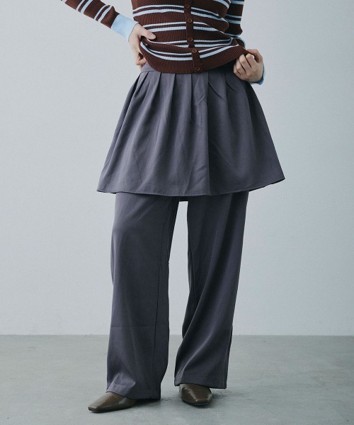 Clum(クルム)の「wrap design wide slacks / ラップデザインワイドスラックス(スラックス・レディース・ブラック/チャコールグレー・FREE)」の16枚目の写真