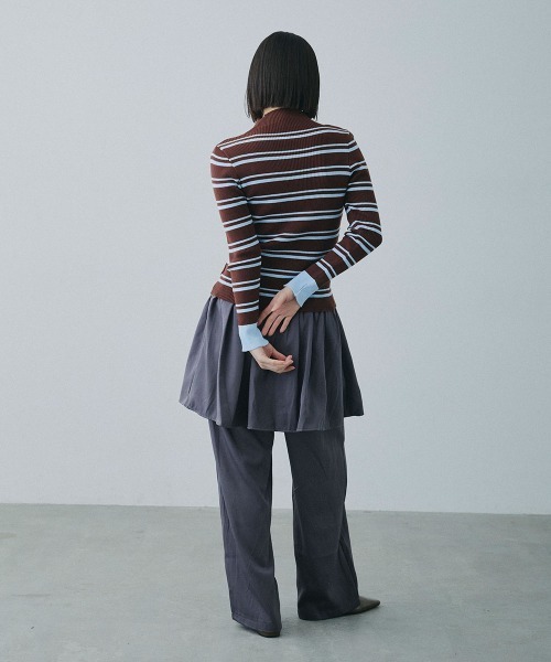Clum(クルム)の「wrap design wide slacks / ラップデザインワイドスラックス(スラックス・レディース・ブラック/チャコールグレー・FREE)」の21枚目の写真