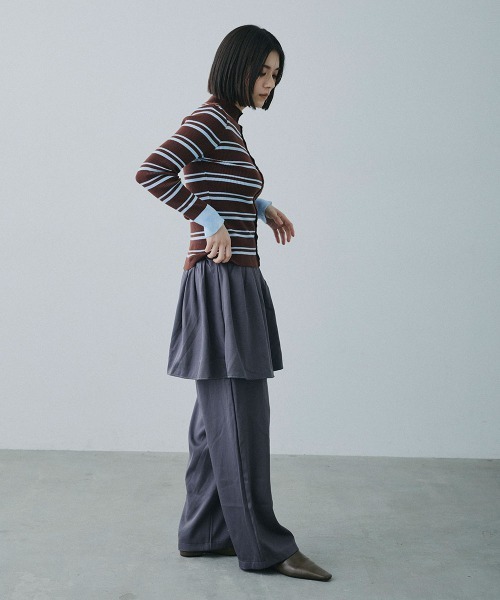 Clum(クルム)の「wrap design wide slacks / ラップデザインワイドスラックス(スラックス・レディース・ブラック/チャコールグレー・FREE)」の20枚目の写真