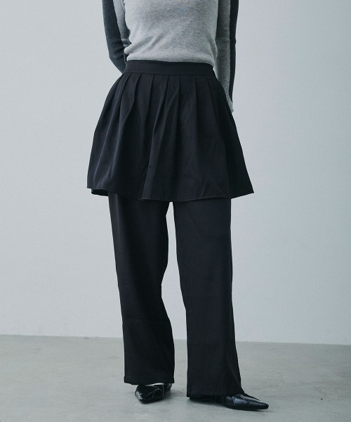 Clum(クルム)の「wrap design wide slacks / ラップデザインワイドスラックス(スラックス・レディース・ブラック/チャコールグレー・FREE)」の10枚目の写真