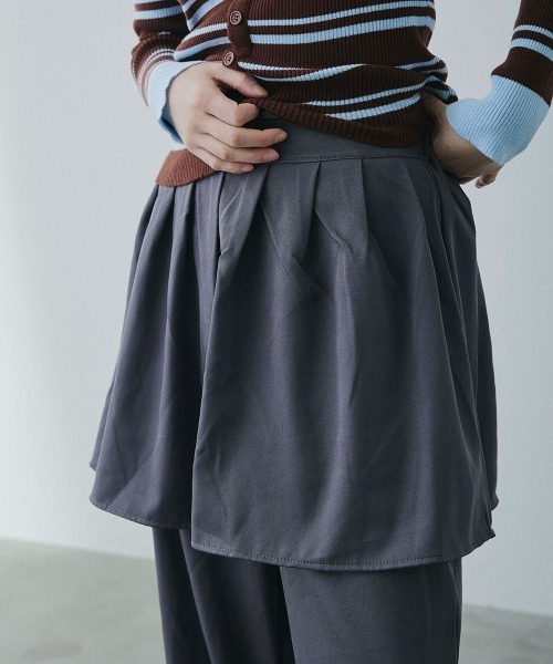 Clum(クルム)の「wrap design wide slacks / ラップデザインワイドスラックス(スラックス・レディース・ブラック/チャコールグレー・FREE)」の22枚目の写真
