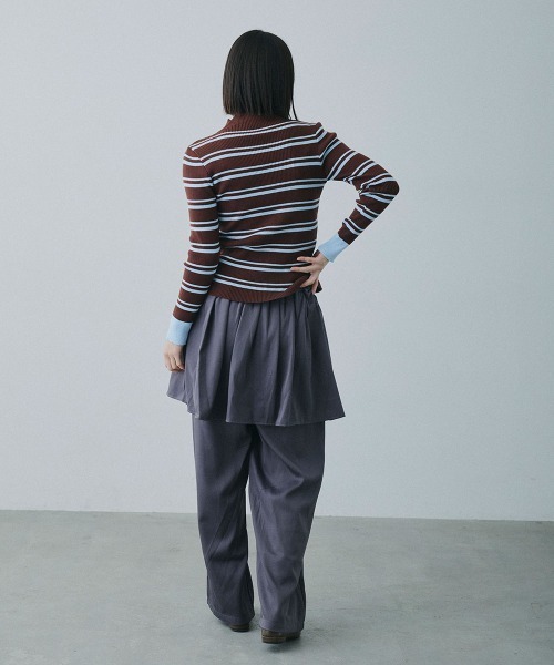 Clum(クルム)の「wrap design wide slacks / ラップデザインワイドスラックス(スラックス・レディース・ブラック/チャコールグレー・FREE)」の9枚目の写真