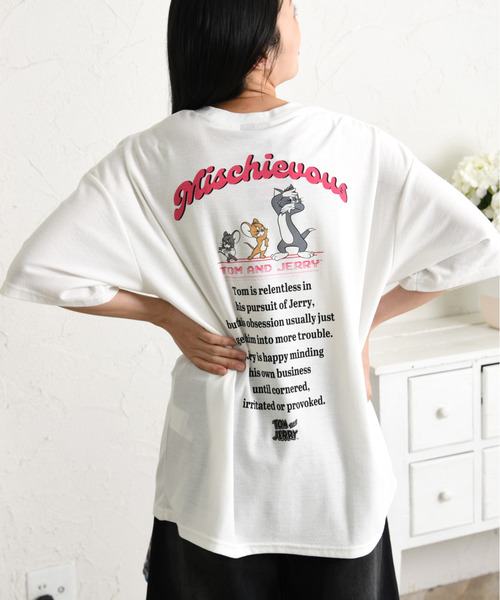 neos】TOM&JERRY トムとジェリー ルーズシルエット Tシャツ レディース