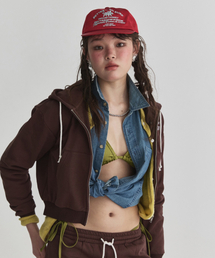 BETTER THAN SURF（ベターザンサーフ）の「EUPHORIA CROP ZIPUP HOODIE - BROWN（パーカー）」