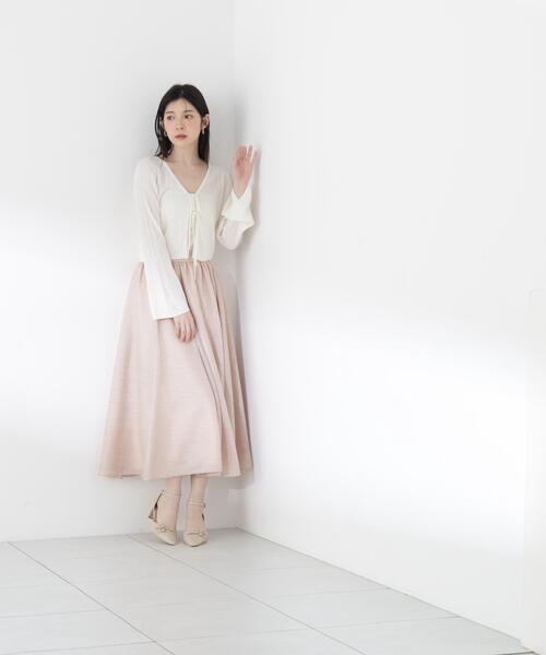 PROPORTION BODY DRESSING(プロポーションボディドレッシング)の「【中川紅葉さん着用】シアーリブカーディガン / 1216274601(カーディガン/ボレロ・レディース・オレンジ/ホワイト系その他・FREE)」の3枚目の写真