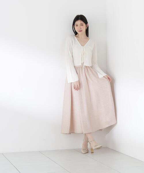 PROPORTION BODY DRESSING(プロポーションボディドレッシング)の「【中川紅葉さん着用】シアーリブカーディガン / 1216274601(カーディガン/ボレロ・レディース・オレンジ/ホワイト系その他・FREE)」の4枚目の写真