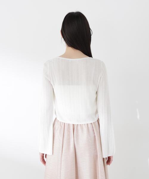 PROPORTION BODY DRESSING(プロポーションボディドレッシング)の「【中川紅葉さん着用】シアーリブカーディガン / 1216274601(カーディガン/ボレロ・レディース・オレンジ/ホワイト系その他・FREE)」の7枚目の写真