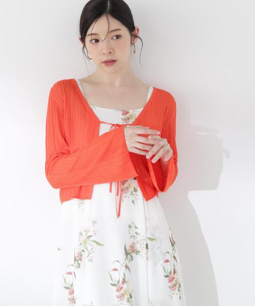 PROPORTION BODY DRESSING(プロポーションボディドレッシング)の「【中川紅葉さん着用】シアーリブカーディガン / 1216274601(カーディガン/ボレロ・レディース・オレンジ/ホワイト系その他・FREE)」の11枚目の写真