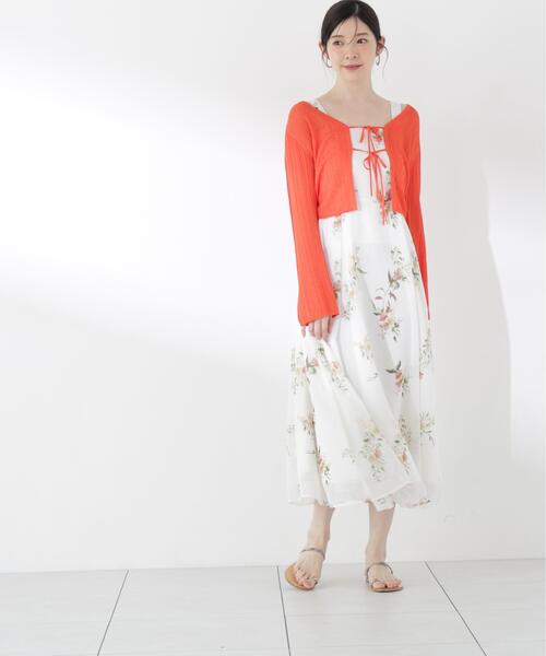PROPORTION BODY DRESSING(プロポーションボディドレッシング)の「【中川紅葉さん着用】シアーリブカーディガン / 1216274601(カーディガン/ボレロ・レディース・オレンジ/ホワイト系その他・FREE)」の12枚目の写真