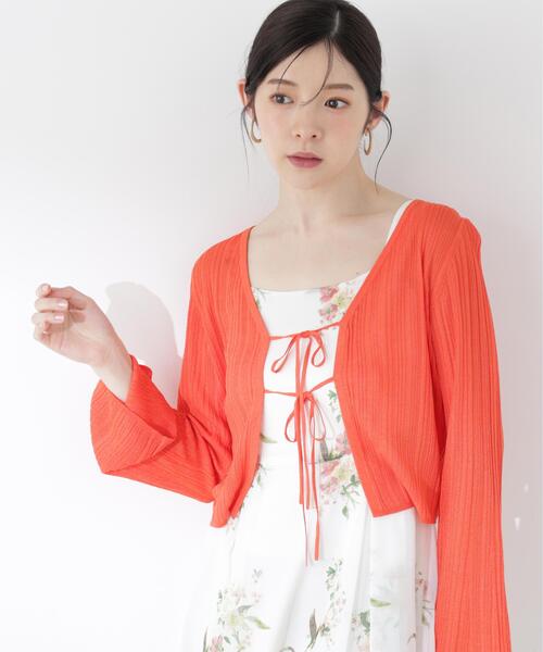 PROPORTION BODY DRESSING(プロポーションボディドレッシング)の「【中川紅葉さん着用】シアーリブカーディガン / 1216274601(カーディガン/ボレロ・レディース・オレンジ/ホワイト系その他・FREE)」の16枚目の写真
