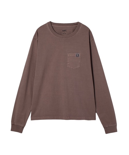 X-girl(エックスガール)の「PIGMENT DYED POCKET L/S TEE(Tシャツ/カットソー・レディース・パープル/ブラック/ブラウン・L/M/S)」の5枚目の写真
