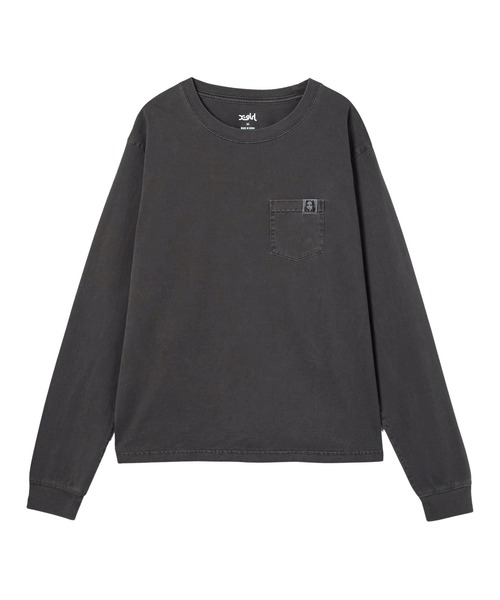X-girl(エックスガール)の「PIGMENT DYED POCKET L/S TEE(Tシャツ/カットソー・レディース・パープル/ブラック/ブラウン・L/M/S)」の7枚目の写真