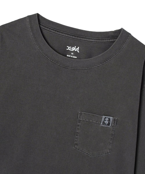 X-girl(エックスガール)の「PIGMENT DYED POCKET L/S TEE(Tシャツ/カットソー・レディース・パープル/ブラック/ブラウン・L/M/S)」の8枚目の写真