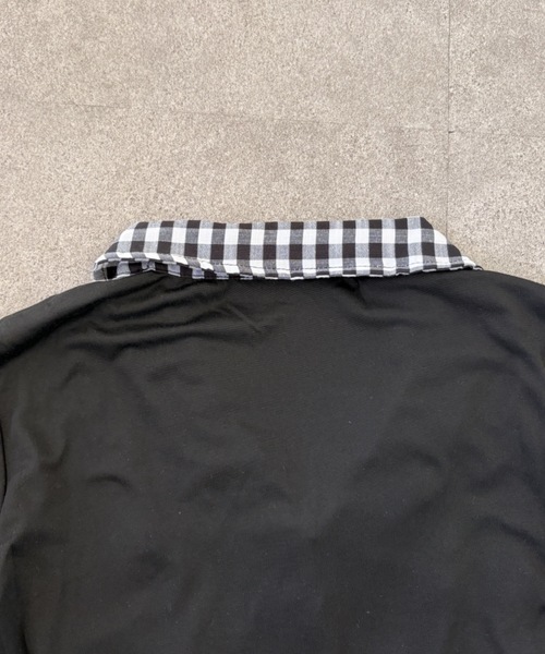SHEPP(シープ)の「ギンガムチェック 襟付きレーストリム パフスリーブ半袖カットソー(Tシャツ/カットソー・レディース・ブラック/ホワイト・M/S)」の13枚目の写真
