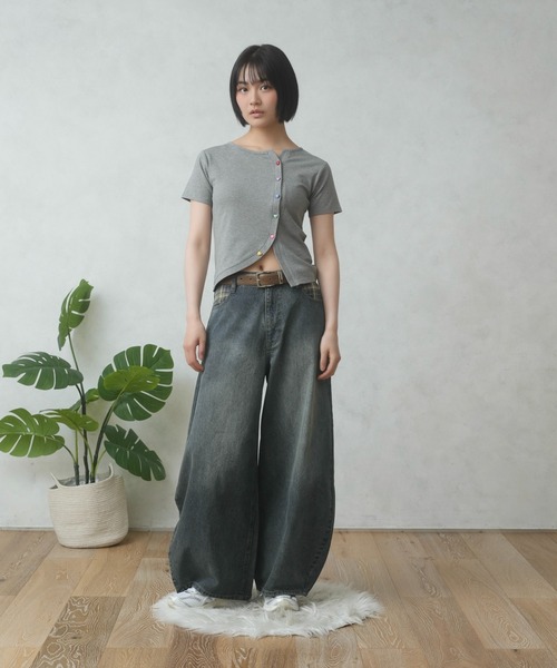 FCMM(エフシーエムエム)の「MULTI BUTTON CD/ マルチボタンCD(カーディガン/ボレロ・レディース・グレー/ブルー・SMALL/MEDIUM)」の3枚目の写真